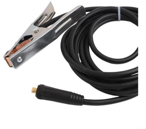 Abrazadera de masa de soldadura de cobre 300 A, abrazadera de tierra para máquina de soldar, cable de masa de 2 m, 10 mm², accesorios de soldadura resistentes industriales (4 metros)