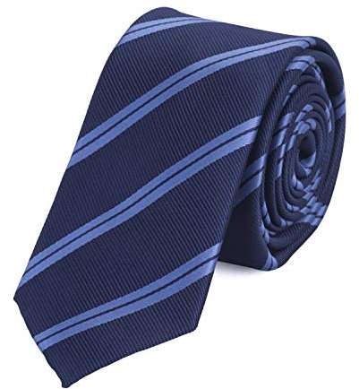 Fabio Farini - Gestreifte Herren Krawatten in 6cm/8cm Breite - Schmale und Klassische Schlipse marineblau dunkelblau tiefblau 8cm