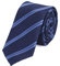 Fabio Farini - Gestreifte Herren Krawatten in 6cm/8cm Breite - Schmale und Klassische Schlipse marineblau dunkelblau tiefblau 8cm