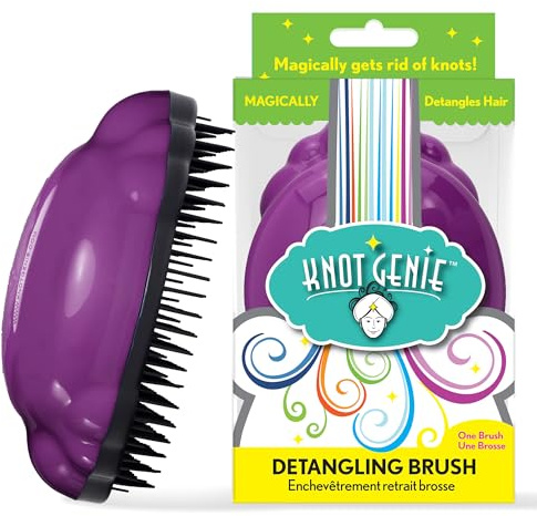 Knot Genie Detangling Brush, Puff of Purple