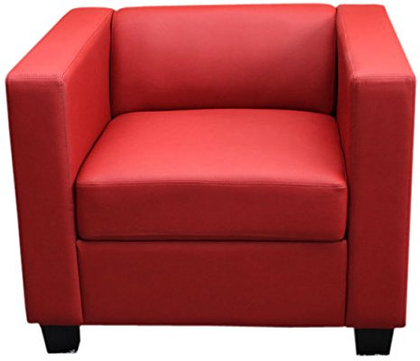 Mendler Sessel Loungesessel Lille - Kunstleder, rot