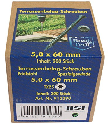 Terrassenschrauben Tordrive 5,0x60mm - 200 Stk.