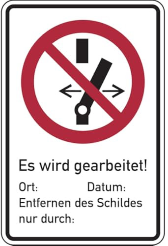 LEMAX® Verbotsschild, Kombischild, Nicht schalten/Es wird gearbeitet DIN EN ISO 7010 Magnetfolie 150x200mm