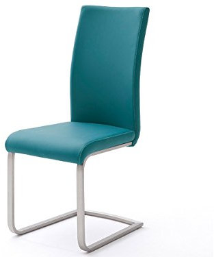 möbelando Freischwinger Schwingstuhl Küchenstuhl Stuhl Stühle Küche Miafle II (4er Set) (Petrol)