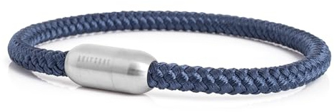 Akitsune Silvus Nylonarmband | 5mm Dick | Armschmuck Damen Herren Edelstahl Armband Magnetverschluss - Mattsilber