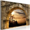 decomonkey Bilder Landschaft 60x40 cm 1 Teilig Leinwandbilder Bild auf Leinwand Vlies Wandbild Kunstdruck Wanddeko Wand Wohnzimmer Wanddekoration Deko Fensterblick Berge