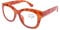 DOOViC Oversized Reading Glasses 2.0 Blue Light Blocking Orange Frame Wide Arms Computer Readers for Women
