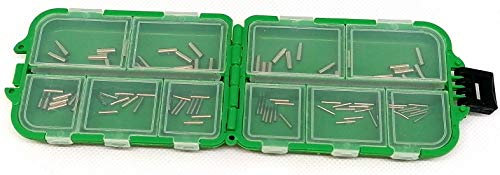 Praktisches Klemmhülsen Set mit ca 100 Quetschhülsen (Größen: 0,4 mm - 2,5 mm Innendurchmesser) + gratis Petri Heil! Aufkleber
