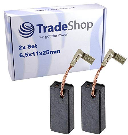 2x Trade-Shop Kohlebürste für Makita Stemmhammer 1300W SDS MAX HM0870C / 1300W SDS MAX AVT HM0871C, Bohrhammer SDS-PLUS 32MM HR3200C / Motorkohle 6,5x11mm