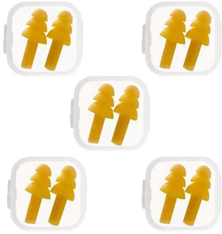 5 Paar Silikon Ohrstöpsel, Wiederverwendbare Ohrstöpsel, Wasserdichte Ohrstöpsels zum Schwimmen, Ohrstöpsels zum Schlafen, für Arbeit, Studium, Laute Orte