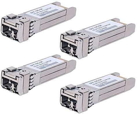 4 Stück 10G Sfp LC MMF300m 10GBase-SR SFP+ Transceiver, 10G 850nm MMF, bis zu 300 Meter, Kompatibel mit Cisco SFP-10G-SR, Meraki MA-SFP-10GB-SR, Ubiquiti UF-MM-10G, Mikrotik, Netgear, D-Link