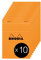 Rhodia 13600C - Packung mit 10 Notizblöcken No.13, DIN A6 80 Blätter liniert 80g, Orange, 1 Pack