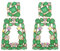 EVER FAITH Pendientes cuadrados grandes bohemios de goteo de cristal geométrico con diseño verde en relieve