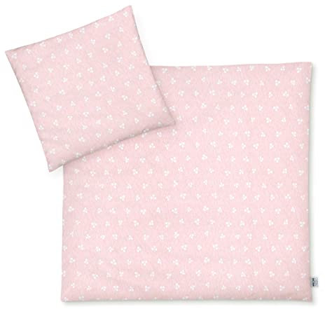 Julius Zöllner Jersey - Kinderbettwäsche 80x80 + 35x40 cm, 2-teiliges Set aus Deckenbezug und Kissenbezug, 100 Prozent Jersey-Baumwolle, mit Reißverschluss, Standard 100 by OEKO-TEX, Leafy