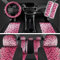 carXS Autositzbezüge mit Leopardenmuster, komplettes Set, inklusive passenden Gurtpolster und Lenkradbezug, zweifarbiger Gepard Hot Pink Sitzbezüge für Autos für Frauen, Autositzschoner Innenbezüge