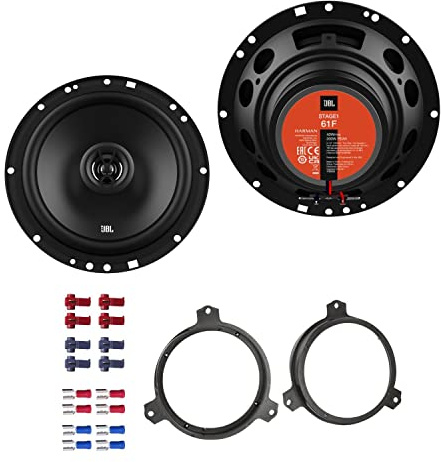 JBL Stage1 61F Lautsprecher mit Einbauset passend für Toyota Aygo ab 2014 Türen vorne 400 W 165mm 2 Wege Koax