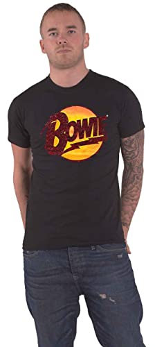 David Bowie Rock Off Diamond Dogs Logo (Diamante) Unisex Black T Shirt XXL