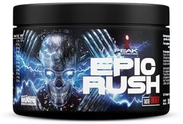 PEAK Epic Rush - 300g Geschmack Energy I 30 Portionen I Pulver I Pre Workout Booster I Stim- & Focus I Energy Drink I Koffein I Panax Ginseng I enXtra™ I vegan