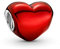 Femme Charms Coeur rouge métallique Argent Sterling 925 Pendentif avec Zircon Cubique pour Bracelet