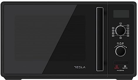 TESLA MW2391MB - Forno a microonde (capacità 23l, tipo di controllo digitale, 900 Watt, potenza grill 1000 Watt, 5 livelli di potenza, 230V, 50 Hz, presa VDE, scongelamento, orologio digitale) Nero