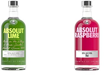 Absolut Vodka Lime 70cl 40% & Vodka Framboise 70cl 38%