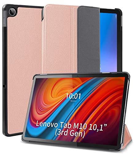 DLveer Funda para Lenovo Tab M10 10.1 (3.ª generación) 2022 TB-328FU/TB-328XU, ultradelgada Smart Cover con Función de Auto-Sueño/Estela Funda para Lenovo Tab M10 10,1 3rd Gen 2022 Tableta,Rosa Gold