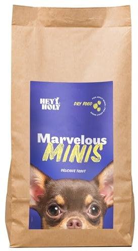 HEY HOLY Premium Trockenfutter für Minis 100% getreidefrei | 7kg Hundefutter für ausgewachsene Minis mit Forelle | Hochverträglich aus natürlichen Zutaten