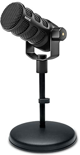 RØDE Podmic USB XLR Podcast Speaker Microphone + Keepdrum MS032 Table Tripod