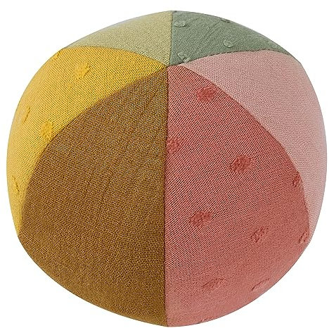 Fehn Activity Stoffball COLOR Friends - Spielball mit Materialmix & Rassel - Stoff Ball Babyspielzeug - Greifball für die Förderung der Motorik - Spielzeug für Babys & Kleinkinder ab 0+ Monaten