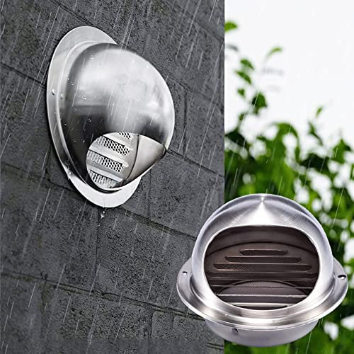 Duchunsheng Sortie D’air Murale Ronde en INOX avec Filtre À Mailles, Grille À Lamelles À 45° Grille De Ventilation Hotte Grille Aeration 100mm 160mm 200mm 125mm pour Cuisine Salle De Bain