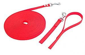 MJH® Beta Biothane® Schleppleine mit Handschlaufe 3m lang & 19mm breit in verschiedenen Farben (neon grün)
