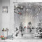 Hnmdmyi Duschvorhang Weihnachten 180x200, Winter Schneemann Schneeflocke Weihnachtsbaum Kardinal Vogel Urlaub Grau Badewanne Vorhang Wasserdicht Polyester Stoff Waschbar Badevorhang mit Haken