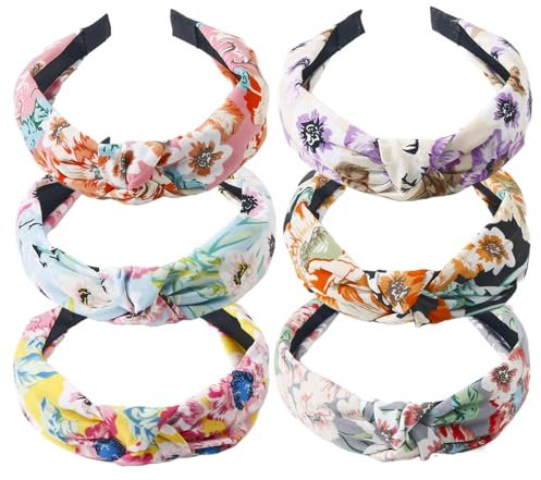 Haarbänder für Damen, breite Vintage-Haarbänder, Kopf-Turbane, Damen-Haarbandana, gedrehter Knoten, elastische Stirnbänder für den täglichen Gebrauch, Yoga, Sport (TAOHUA6)