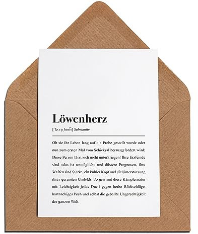 Löwenherz Definition: Klappkarte mit Umschlag - Genesungskarte für Kämpfer und Kämpferinnen