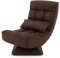 RELAX4LIFE Folding Sofa Chair, 360 Degree Swivel Lazy Floor Chair with 4-Position Adjustable Backrest and Lumbar Pillow, High Back Padded Reading Gaming Lounge Recliner for Living Room Bedroom (Brown)