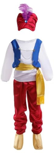 Lito Angels Aladdin Arabischer Prinz Kostüm Kleid Verkleidung mit Hut und Genie Schuhüberzug für Kinder Jungen Größe 5-6 Jahre 116 (Tag-Nummer 0M)
