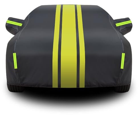 Autoabdeckung Winter Vollgarage für Seat Ibiza 2017-2023,Auto Abdeckplane Staubdicht Wasserdicht Autoplane Winter Ourdoor Auto Zubehör,Yellow-LINE