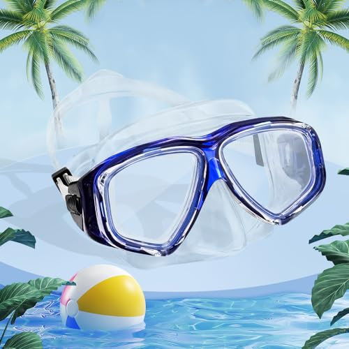 mizikuu Masque de Plongée, Adultes Lunettes de Natation Masque Snorkeling avec Vue Panoramique à 180 ° Lunettes de Plongée Masque Piscine pour Garçons, Filles