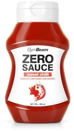 GymBeam SALSA ZERO Peperoncino Dolce - Salsa Deliziosa, Dolce e Piccante allo Stesso Tempo, Basso Contenuto di Zuccheri, Poche Calorie, Senza Grassi, Ideale per Condire Carne (350 ml (1er pack))