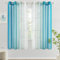 Woaboy Voile Vorhang Zweifarbiger Vorhang mit Ösen Transparente Gardine Ösenschal Dekoschal Fensterschal Lichtdurchlässig für Schlafzimmer und Wohnzimmer 2er Set 140x145cm Wasserblau