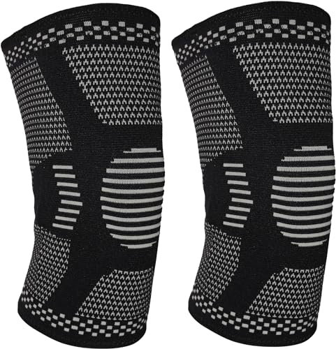 VIP Knee Pads Knee Support for Women/Men, 2 Pack Knee Brace Compression Sleeve Support Arthritis, Joint Pain Ligament Injury Meniscus Tear ACL Volleyball Sports, Black, Medium