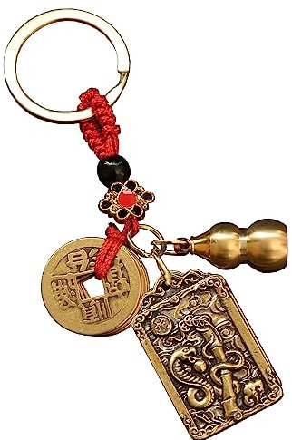Porte-clés de luxe en forme d'animaux du zodiaque - Prière et bonne chance - Pour sac à main ou voiture - Pendentif décoratif pour éviter les catastrophes - Symbole de richesse réussie (serpent)