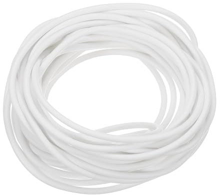 QUARKZMAN Silikon-Schaum-Dichtungsstreifen, 3 mm Durchmesser, 4 Meter lang, Schwammgummi-Wetterdichtungsstreifen, runder Gummikordel, massiv für Maschinen und Industrie, weiß