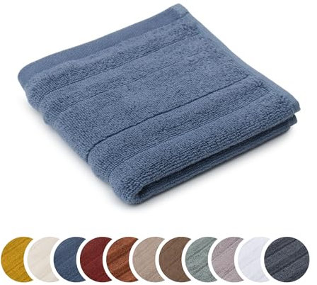 liebling Seiftuch Luxus Bio Baumwolle, Serie Marseille, 770 gr. / m², 30 x 30 cm, Ökotex, 60 Grad, saugstark, schnelltrocknend, Farbe: blau
