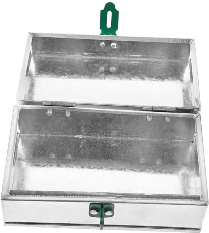 HOMSFOU Werkzeugkoffer Aus Metall Mit Schloss Strapazierfähiger Aufbewahrungskasten Aus Eisenblech Mehrzweck Organizer Für Heimwerker Und Werkstatt
