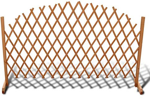 Mengtu Valla de enrejado extensible, para plantas trepadoras, hasta 180 cm, valla de jardín, balcón, terraza, madera maciza, 180 x 100 cm, muebles de jardín