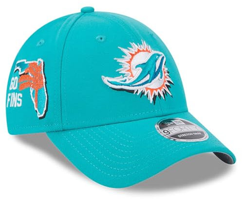 New Era Herren NFL 2024 NFL Draft 9FORTY Adjustable Hat, Miami Delphine, Aqua, Einheitsgröße