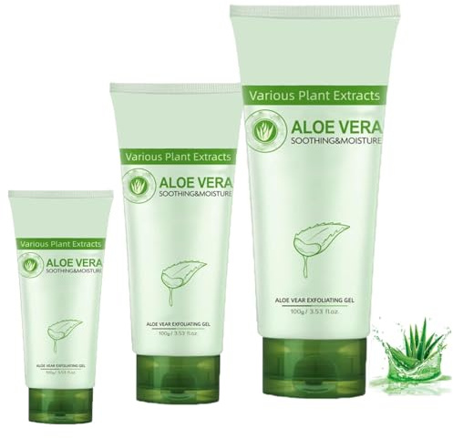 Aloe Vera Peeling Reinigungs gel, Aloe Vera Deep Cleansing Peeling Gel,Aloe Vera Gel Gesichts peeling für Gesicht und Körper, Beruhigung reinigen Gesichts pflege (3pcs)