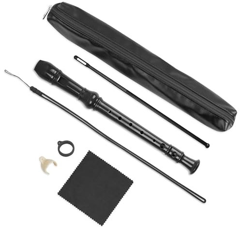 Czzmy Blockflöte für Anfänger Sopran Deutsche Griffweise, 8-Loch Flöte für Erwachsene(6-Black)