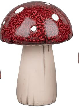 Deko-Pilz Fliegenpilz stehend 10cm Keramik rot mit weißen Punkten